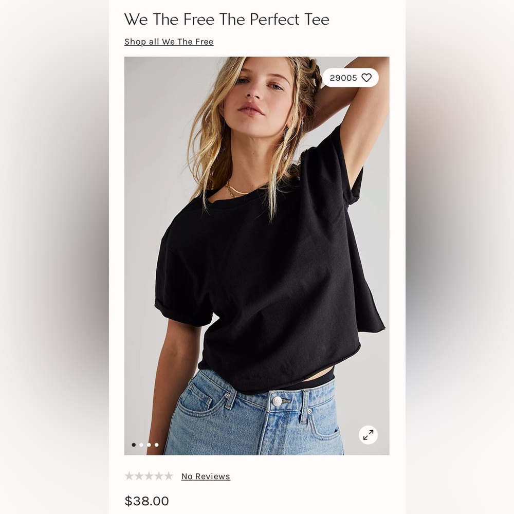 We the Free the Perfect black Tee size large.